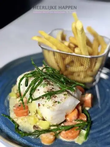 Филе трески с оливковой корочкой и горчичным соусом