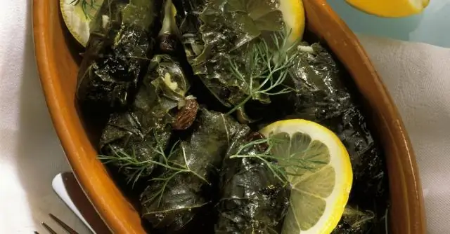 Рецепт виноградных листьев с бараниной и рисом