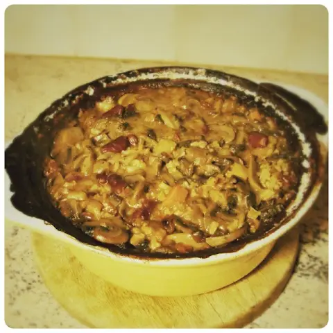 Сливочный шпинат и спагетти