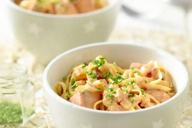 Фетучини с лососем