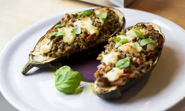 Баклажан, фаршированный и в панировке