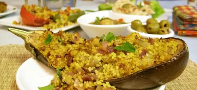 Марокканские баклажаны с кускусом